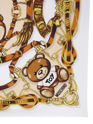 Moschino Teddy Print Square Scarf