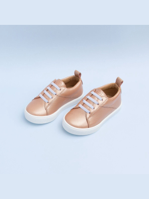 Rose Gold Classic Lace Up Sneaker  | Final Sale