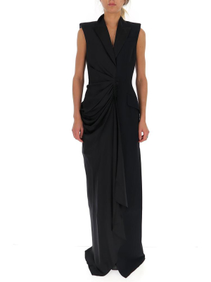 Alexander Mcqueen Draped Tailored Maxi Dress