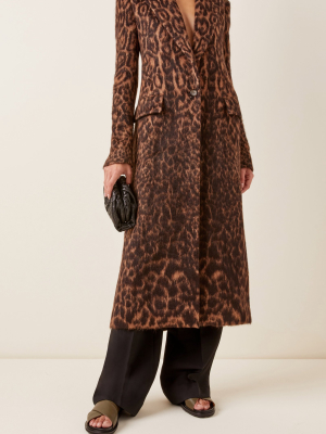 Leopard-printed Sherpa Coat