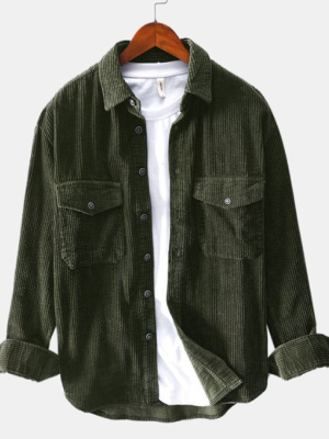 Pologize™ Loose Corduroy Button-down Shirt