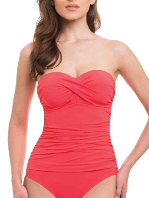 Profile By Gottex Cross Bandeau One Piece In Coral E837-2d04-611