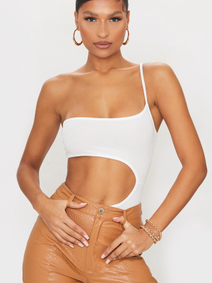 Cream Crepe Cut Out Side Bodysuit