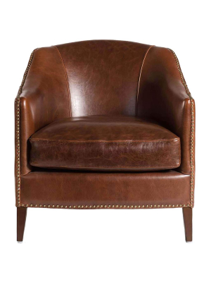 Madison Leather Chair, Antique Saddle