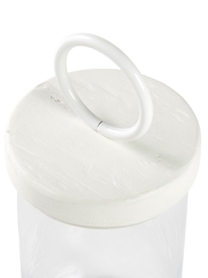 Medium Canister With White Ring Top