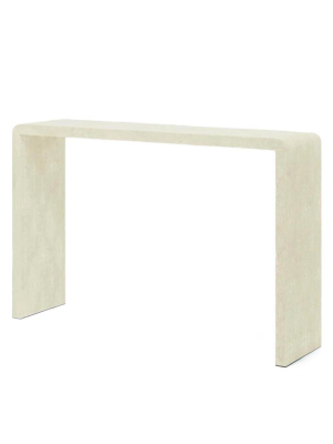 Harlow Narrow Console Ivory Faux Shagreen