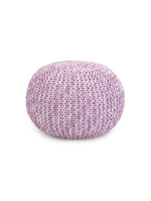 Sibley Hand Knit Round Pouf Lilac - Wyndenhal