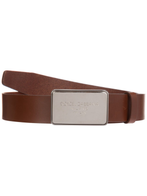 Dolce & Gabbana Logo Engraved Buckle Belt