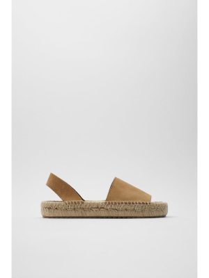 Jute Sole Leather Espadrilles Trf