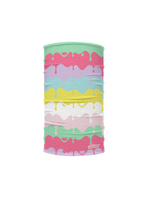 Drippy Rainbow Paint Pastel Kids Neck Gaiter