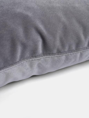 Winthrop Grey Velvet Pillow, Square