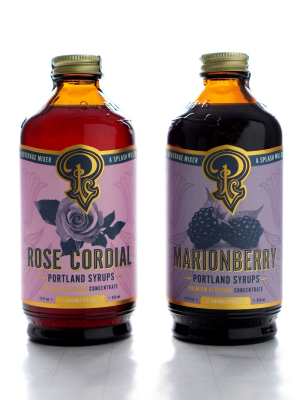 Portland Syrups Marionberry And Rose Cordial Syrup, Set Of 2