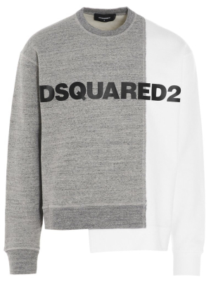 Dsquared2 Deconstructed Logo Print Sweatshirt