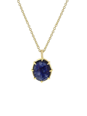 Blue Sapphire Cabochon Pendant