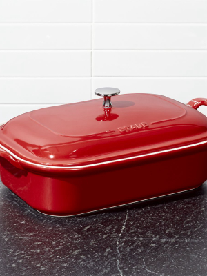 Staub ® Cherry 12" X 8" Rectangular Covered Baker