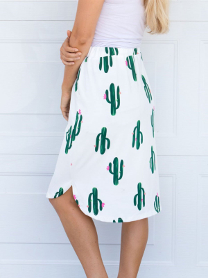 Patterned Weekend Skirt - Cactus