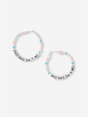 **u K Hun Beaded Hoop Earrings