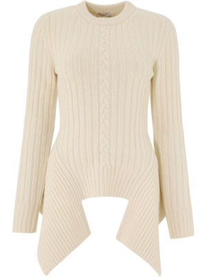 Alexander Mcqueen Peplum Rib Knit Jumper