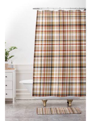 Neutral Weave Shower Curtain Brown - Deny Designs