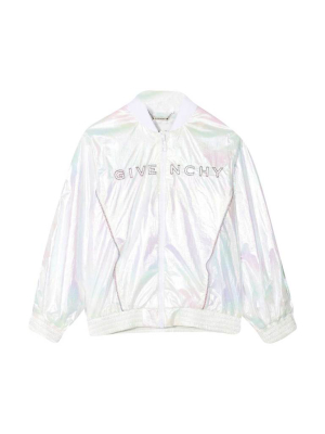 Givenchy Kids Logo Embroidered Zipped Bomber Jacket