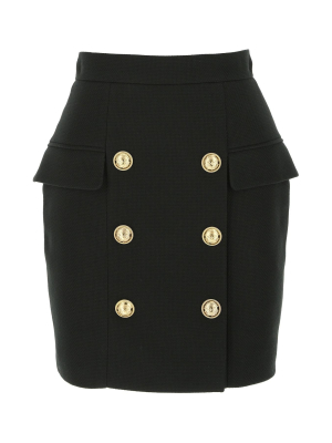 Balmain Buttoned Mini Skirt