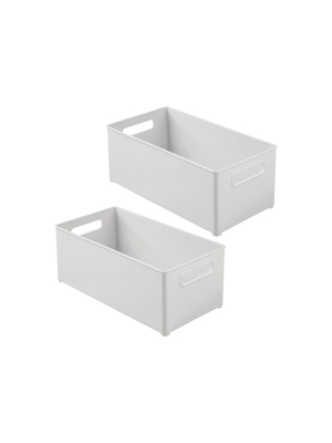 Mdesign Plastic Storage Organizer Bin For Kids Supplies, 14.5" L - 2 Pack