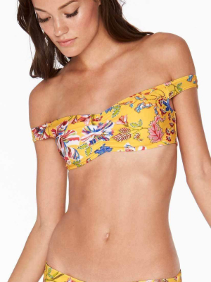 L*space Ziggy Pacific Bloom Bikini Top In Sunshine Gold