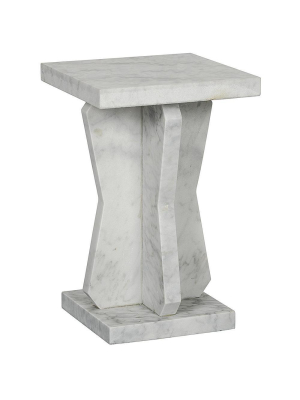 Noir Vasco Marble Side Table - Natural