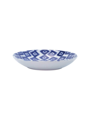 Vietri Viva Santorini Diamond Pasta Bowl - Blue & White