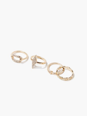 Rhinestone Ring Set