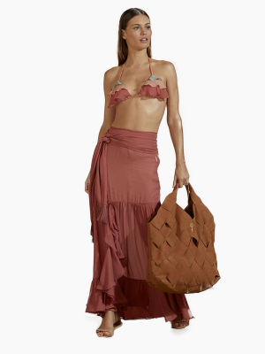 Chiffon Skirt - Terracotta Red