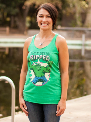 Women's Marvel Hulk Getting Ripped Racerback Tank Top