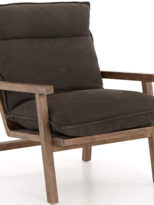 Orion Leather Chair, Nubuck Charcoal