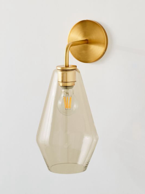 Sculptural Glass Geo Sconce - Champagne
