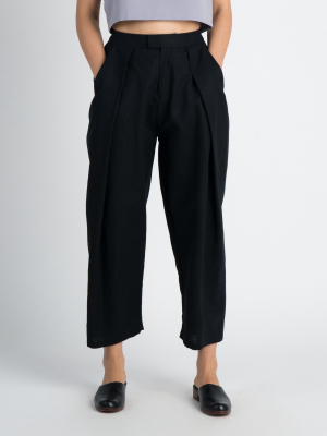 Seed Pleated Tapered Pant W/ Elastic (unisex) - Black