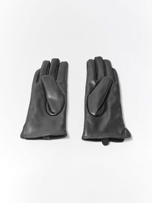 Quilted Faux Leather Gloves