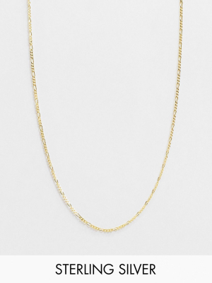 Reclaimed Vintage Inspired Chain Necklace In Sterling Silver Gold Plate