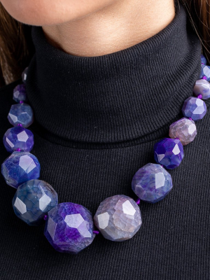 Purple Faceted Agate Necklace