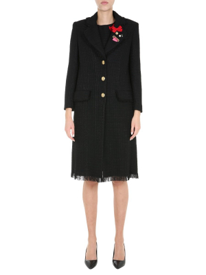 Boutique Moschino Frayed Hem Coat