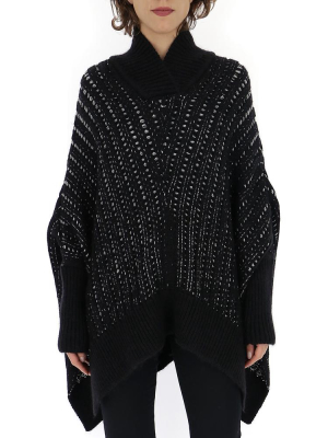 Saint Laurent Asymmetric Hem Knitted Cape