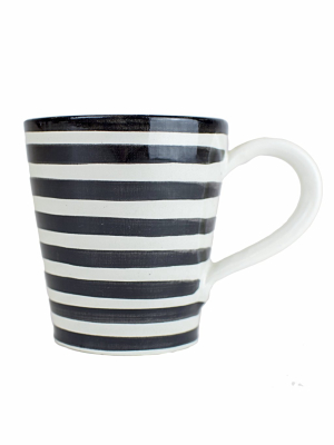 Coffee Mug, Black And White Stripes