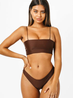 Brigitte Bandeau Bikini Top - Chocolate Brown