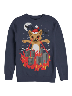 Men's Lost Gods Ugly Christmas Catzilla Sweatshirt