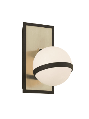 Ace 1lt Wall Sconce Textured Bronze And Brushed Brass