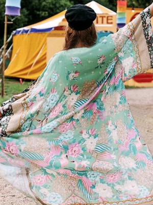 Breezy Floral Print Chiffon Maxi Cover Up