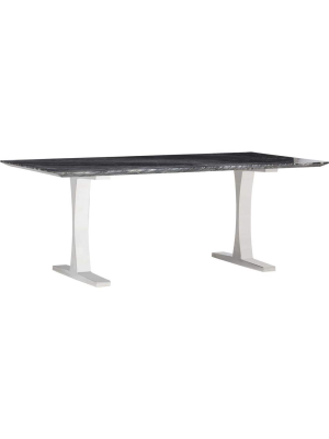 Toulouse Dining Table, Black Marble/polished Stainless Base