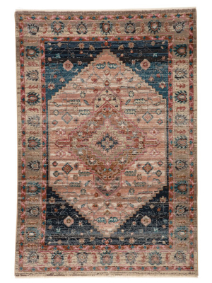 Vibe By Jaipur Living Elizar Medallion Blush/ Dark Blue Area Rug (7'10"x11'1")