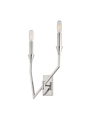 Archie 2 Light Right Wall Sconce Polished Nickel