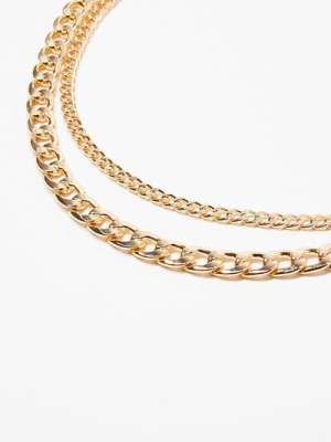 Layered Curb Chain Necklace