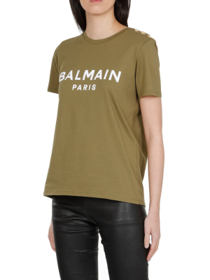 Balmain Flocked Logo T-shirt